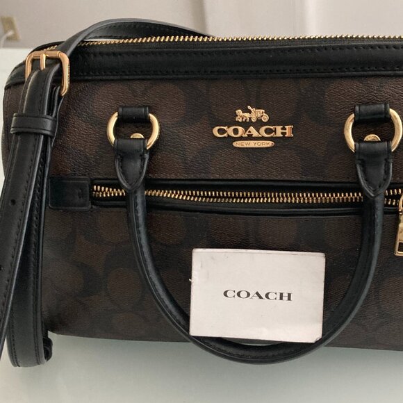Coach Rowan Satchel Bag in Signature Canvas with Crossbody Strap - Picture 3 of 8